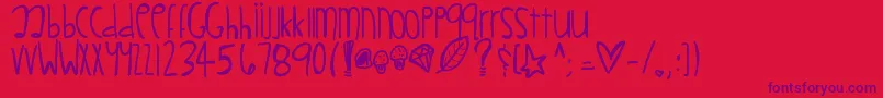 Littlemuffins Font – Purple Fonts on Red Background