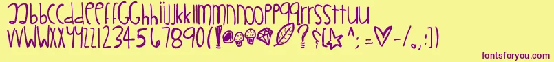 Littlemuffins Font – Purple Fonts on Yellow Background