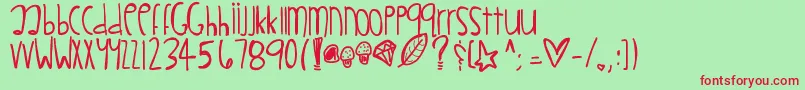 Littlemuffins Font – Red Fonts on Green Background