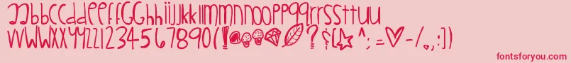 Littlemuffins Font – Red Fonts on Pink Background