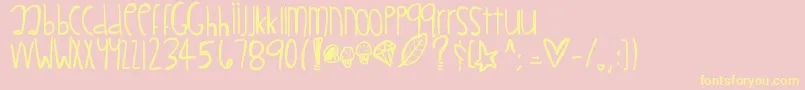 Littlemuffins Font – Yellow Fonts on Pink Background
