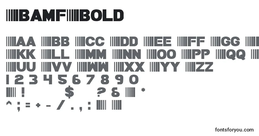 BamfBold-fontti – aakkoset, numerot, erikoismerkit