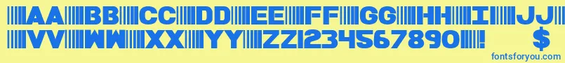 BamfBold-Schriftart – Blaue Schriften auf gelbem Hintergrund