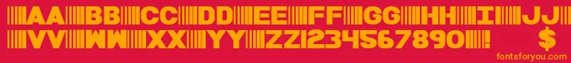BamfBold Font – Orange Fonts on Red Background