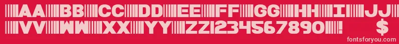 BamfBold Font – Pink Fonts on Red Background