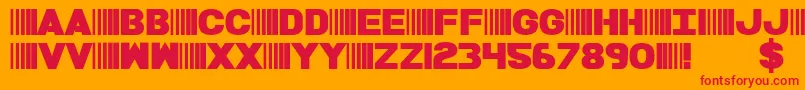 BamfBold-Schriftart – Rote Schriften auf orangefarbenem Hintergrund