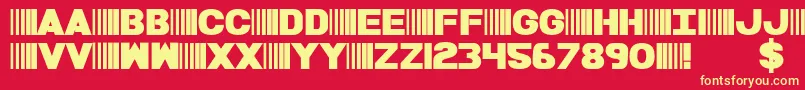 BamfBold Font – Yellow Fonts on Red Background