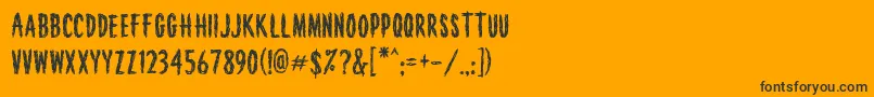 Houseofhorror-Schriftart – Schwarze Schriften auf orangefarbenem Hintergrund