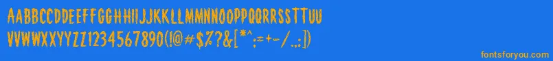Houseofhorror Font – Orange Fonts on Blue Background