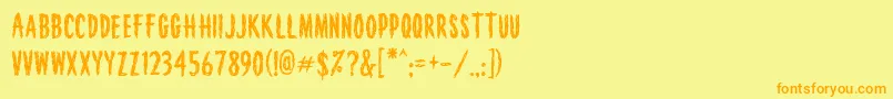 Houseofhorror Font – Orange Fonts on Yellow Background