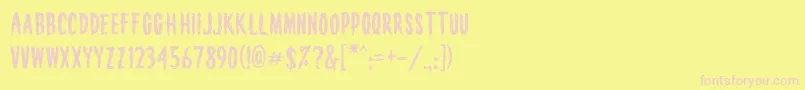 Houseofhorror Font – Pink Fonts on Yellow Background