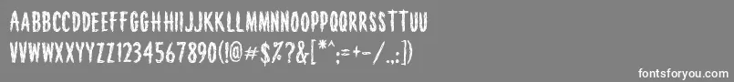 フォントHouseofhorror – 灰色の背景に白い文字