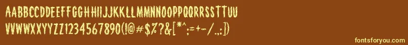 Houseofhorror Font – Yellow Fonts on Brown Background