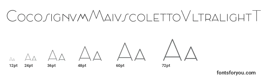 CocosignumMaiuscolettoUltralightTrial Font Sizes