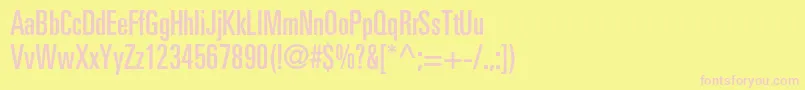 Partnerultracondensed-fontti – vaaleanpunaiset fontit keltaisella taustalla