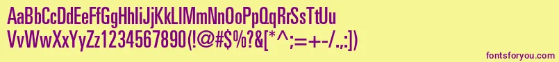 Partnerultracondensed Font – Purple Fonts on Yellow Background