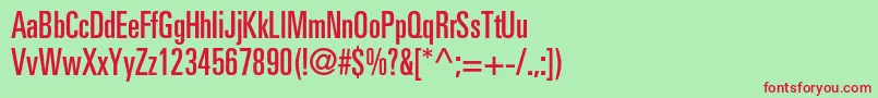 Partnerultracondensed Font – Red Fonts on Green Background