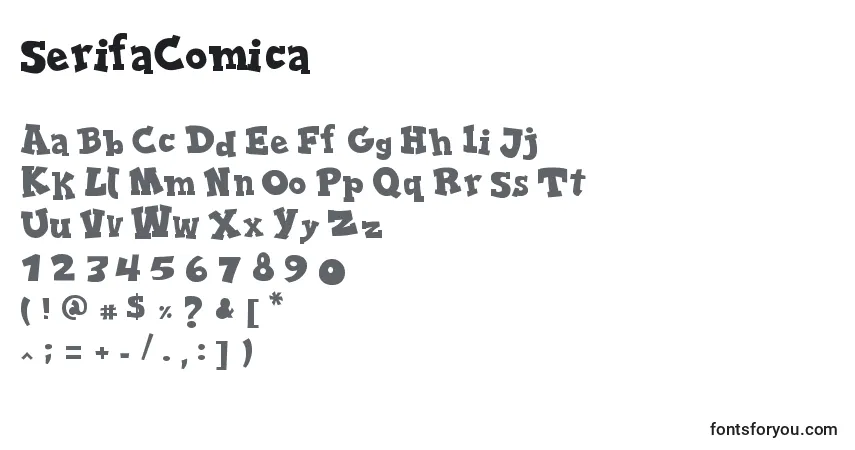 Schriftart SerifaComica – Alphabet, Zahlen, spezielle Symbole