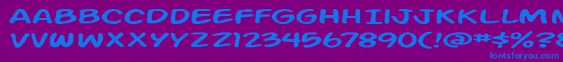 ActionManExtended Font – Blue Fonts on Purple Background