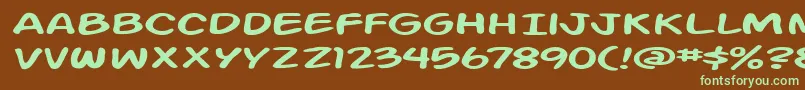 ActionManExtended Font – Green Fonts on Brown Background
