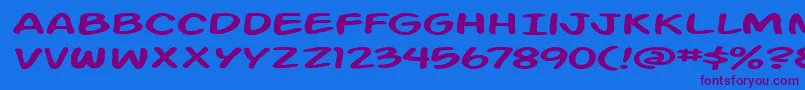 ActionManExtended Font – Purple Fonts on Blue Background