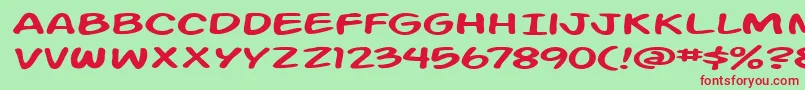 ActionManExtended Font – Red Fonts on Green Background