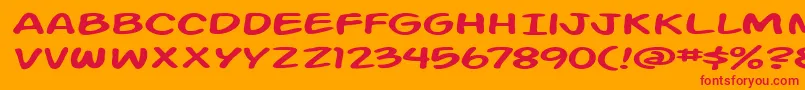 ActionManExtended Font – Red Fonts on Orange Background