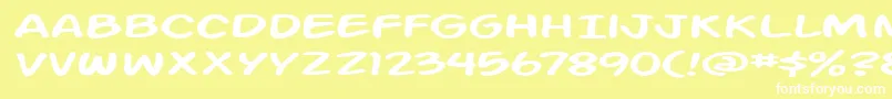 ActionManExtended Font – White Fonts on Yellow Background