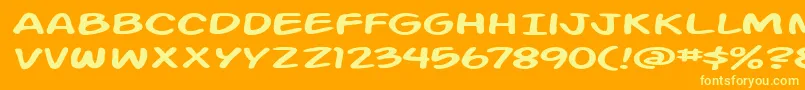 ActionManExtended-Schriftart – Gelbe Schriften auf orangefarbenem Hintergrund