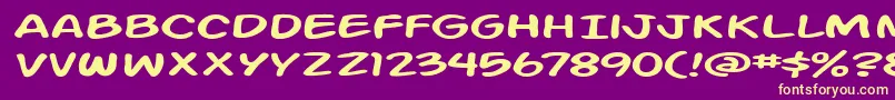 ActionManExtended Font – Yellow Fonts on Purple Background