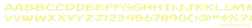 ActionManExtended Font – Yellow Fonts on White Background