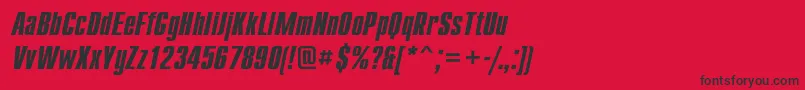 CompactcBolditalic Font – Black Fonts on Red Background