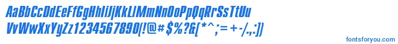 フォントCompactcBolditalic – 白い背景に青い文字