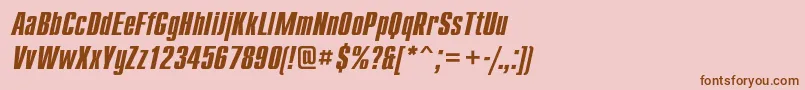 CompactcBolditalic Font – Brown Fonts on Pink Background