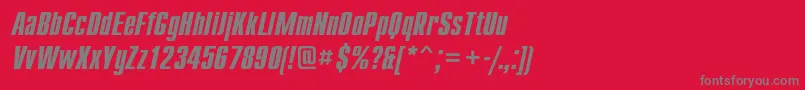 フォントCompactcBolditalic – 赤い背景に灰色の文字