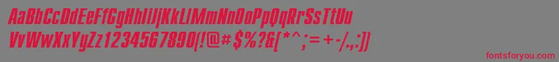 CompactcBolditalic Font – Red Fonts on Gray Background