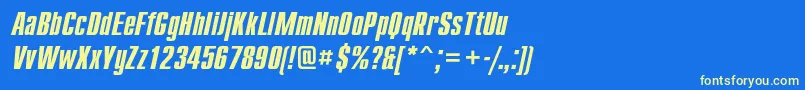 CompactcBolditalic Font – Yellow Fonts on Blue Background