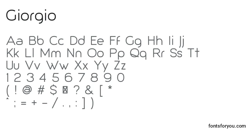 Giorgioフォント–アルファベット、数字、特殊文字