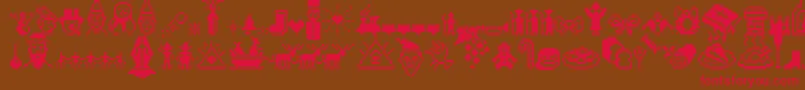 Suboel Font – Red Fonts on Brown Background