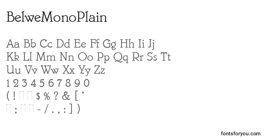 Fuente BelweMonoPlain - alfabeto, números, caracteres especiales