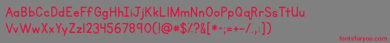 Kgprimarypenmanship2 Font – Red Fonts on Gray Background