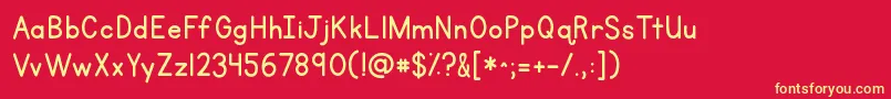 Kgprimarypenmanship2 Font – Yellow Fonts on Red Background