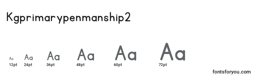 Kgprimarypenmanship2-fontin koot