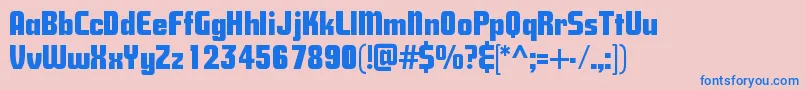 フォントSavingsbond – ピンクの背景に青い文字
