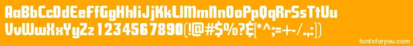 Savingsbond-Schriftart – Weiße Schriften auf orangefarbenem Hintergrund