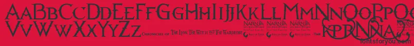 Narniabll Font – Black Fonts on Red Background