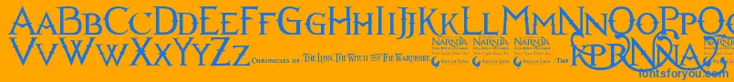 Narniabll Font – Blue Fonts on Orange Background