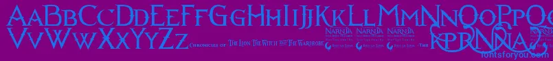 Narniabll Font – Blue Fonts on Purple Background