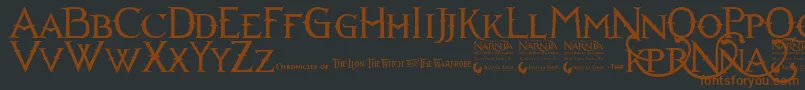 Narniabll Font – Brown Fonts on Black Background