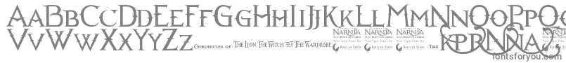 Narniabll-Schriftart – Graue Schriften auf weißem Hintergrund